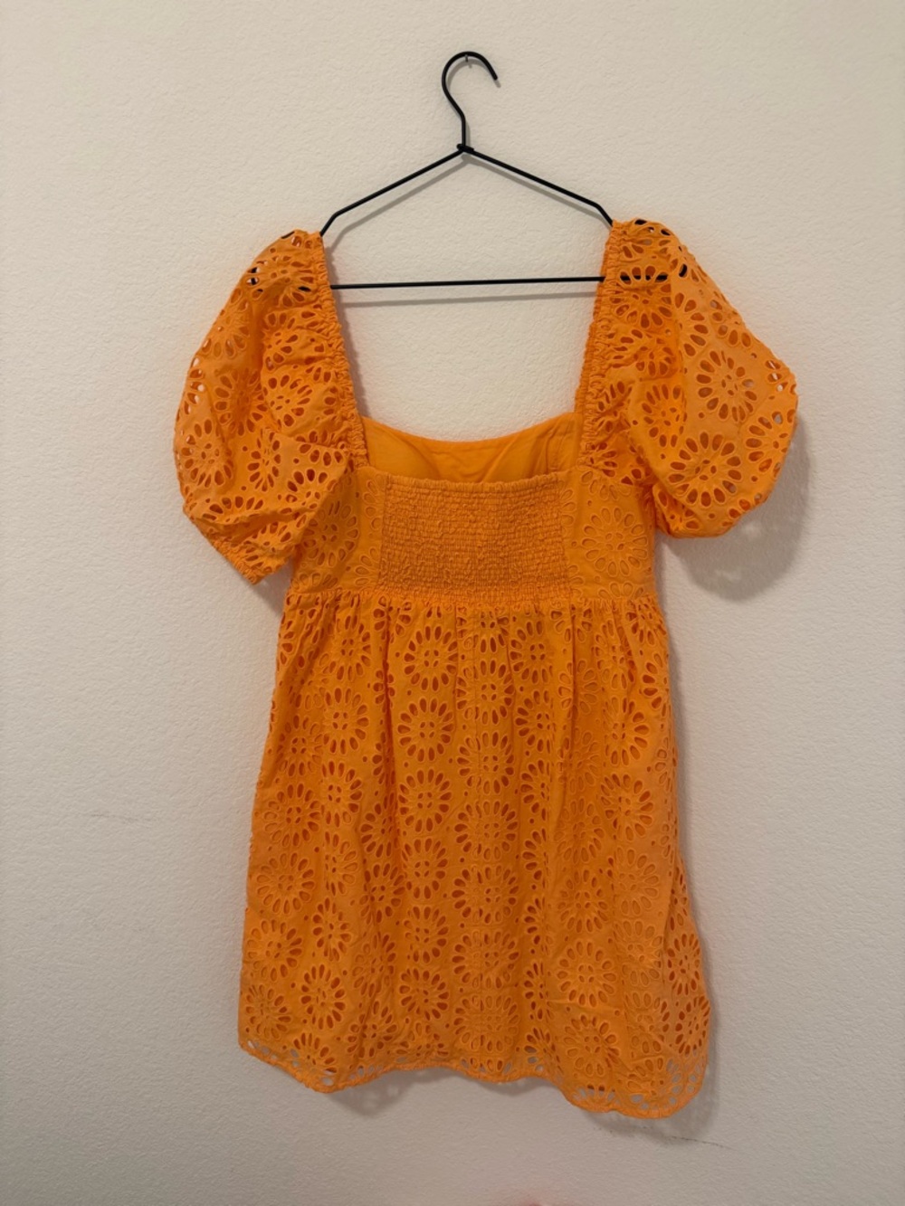 Lilly Pulitzer Orange Eyelet Square-Neck Mini Dress - Picture 3 of 4